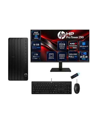 HP Pro Tower 290 G9 Intel Core i5-13500 16 GB DDR4 1 TB SSD Radeon RX 550 23.8'' Full HD IPS Windows 11 Pro Masaüstü Bilgisayar + Monitör 623Y0ETRNP02