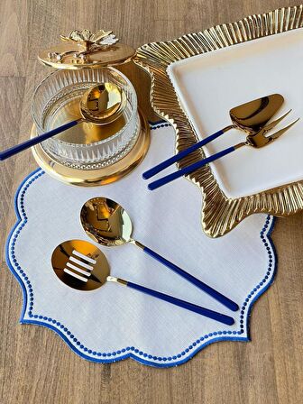 Allegra Blue Gold 5 Parça Sosluk Kepçe Seti