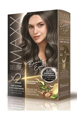 Maxx Deluxe Saç Boyası Set Yoğun Koyu Küllü Kumral 6/11