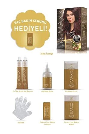 Maxx Deluxe Saç Boyası Set Şarap Kızılı 4/65