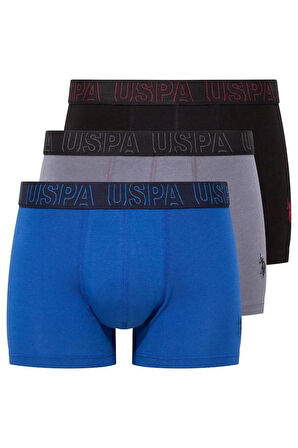 U.S. Polo Assn. 80518 Erkek Antrasit-Siyah-Lacivert Modal 3 Lü Boxer