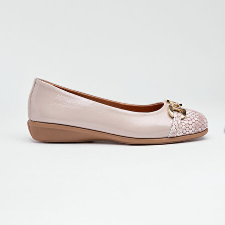 Hakiki Deri Aksesuarlı Kadın Babet