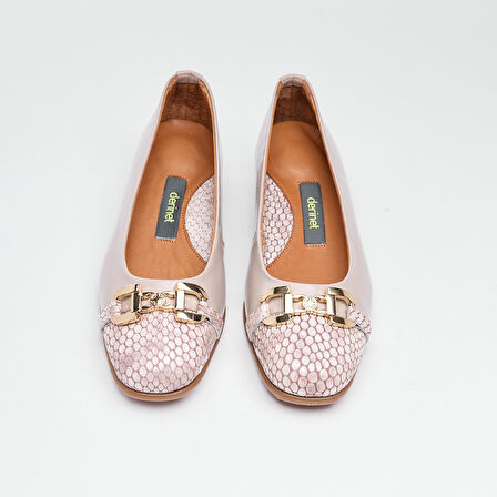 Hakiki Deri Aksesuarlı Kadın Babet