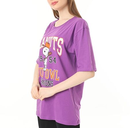 Peanuts Baskılı Oversize Tshirt