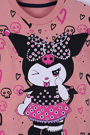 Kuromi Baskılı Kız Çocuk Şortlu Takım 3/6 yaş