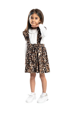 Dantel Yakalı Triko Leopar Etekli 2 Li Takım 2/5 Yaş