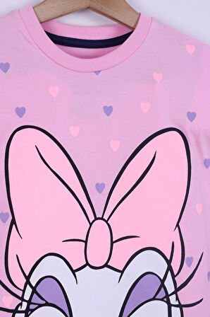 Kalp Baskılı Kız Çocuk T-Shirt Şort Takım 3/6 yaş