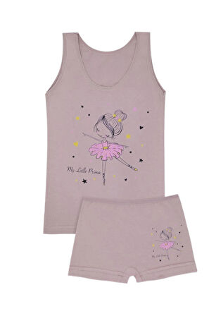 KIZ 3/12 YAŞ KARIŞIK DESENLİ ATLET VE BOXER SET