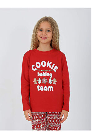 Kız Çocuk Uzun Kollu %100 Pamuklu Pijama Takımı 6/9 Yaş