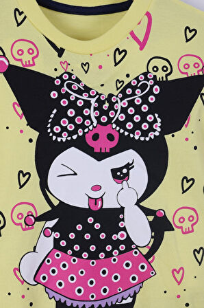 Kuromi Baskılı Kız Çocuk Şortlu Takım 3/6 yaş