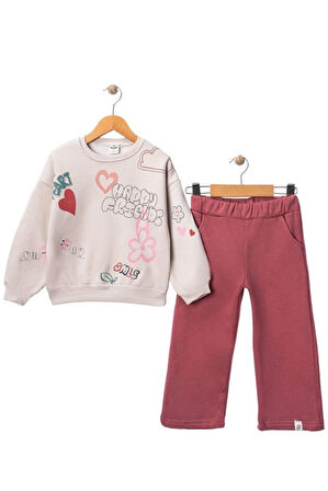 Kız  Baskılı 5/8 Yaş 3 İp  Eşofman Takım