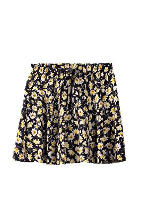 Bürümcük Çiçek Desenli 9/12 Yaş Şort Etek
