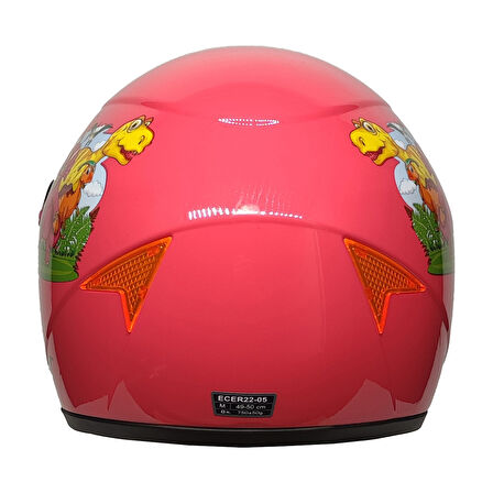 MTS Full Face Motosiklet Çocuk Kaskı K3 Dino Pink