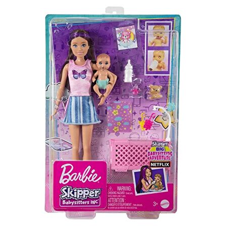 Barbie Bebek Bakıcılığı Oyun Seti - Uyku Temalı  - Açık Tenli Bebek HJY33