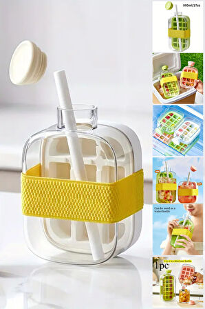 Tilbe Home Yeni Nesil Pipetli Buz Kalıbı Matara Retro Buz Kalıbı Su Şişesi Kapaklı Taşınabilir Buz Küpü 500ml