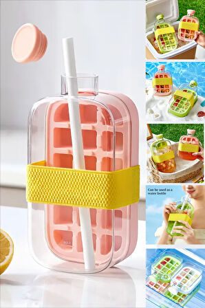 Tilbe Home Yeni Nesil Pipetli Buz Kalıbı Büyük Matara Buz Kalıbı Su Şişesi Kapaklı Taşınabilir Buz Küpü 800ml