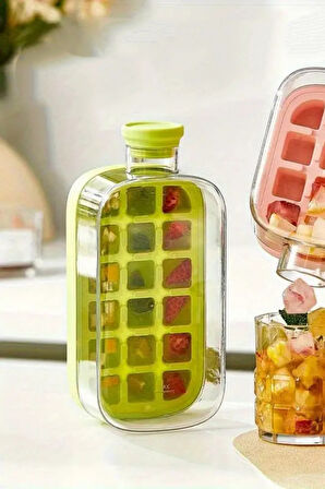 Tilbe Home Yeni Nesil Pipetli Buz Kalıbı Büyük Matara Buz Kalıbı Su Şişesi Kapaklı Taşınabilir Buz Küpü 800ml