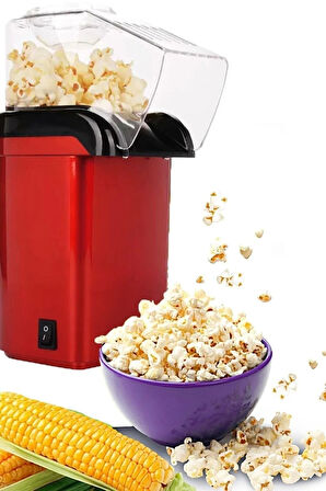 Tilbe Home Popcorn Mısır Makinesi Yağsız Mısır Patlatma Makinası 1200W Elektrikli Sıcak Havalı Mısır Makinesi