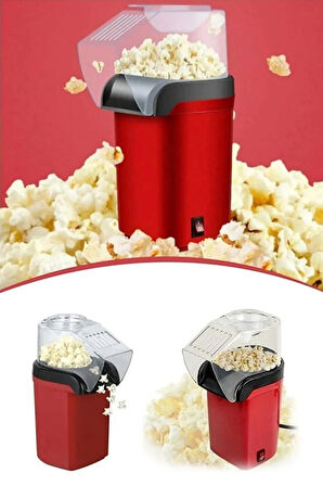 Tilbe Home Popcorn Mısır Makinesi Yağsız Mısır Patlatma Makinası 1200W Elektrikli Sıcak Havalı Mısır Makinesi