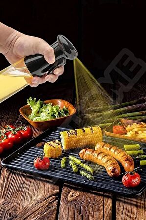 Büyük Sprey Yağdanlık, Airfryer Püskürtmeli Sprey Cam Şişe Ayçiçek Zeytinyağı Sirkelik 300 ml