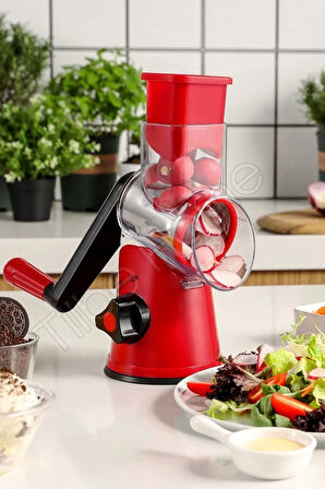 Tilbe Home Vegetable Grinder Eko Dilimleyici Kollu Rende Öğütücü 3 Çelik Bıçaklı Sebze Doğrayıcı Mutfak Robotu