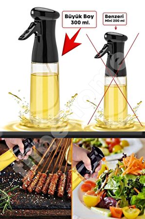 2li Büyük Cam Sprey Yağdanlık Airfryer Püskürtmeli Sprey Şişe Ayçiçek Zeytinyağı Sirkelik 300 ml