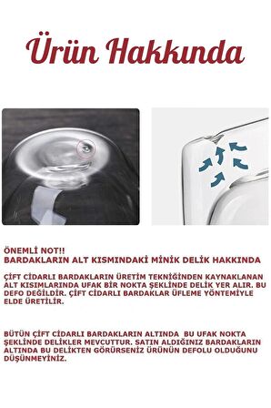 2li Çift Cidarlı Cam Bardak 350 ml Pipetli Çay Kahve Sunum Bardağı Isıya Dayanıklı Kupa Bardak Seti