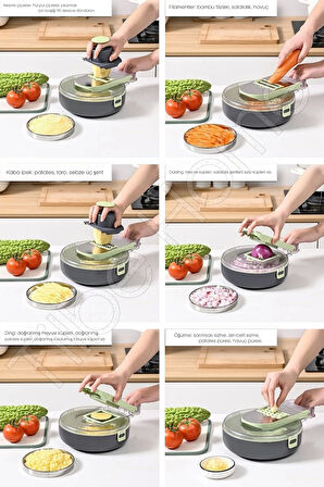 Tilbe Home Vegetable Cutter Pro Rende Sebze Soğan Küp Doğrayıcı Dilimleyici Hazneli Kesici Dicer Rende Seti