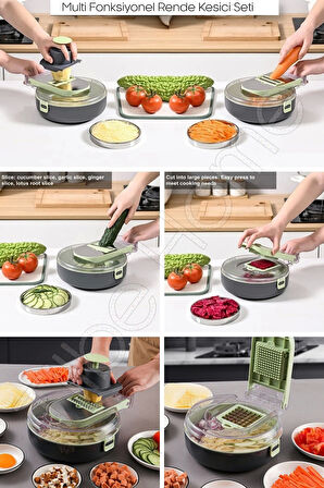 Tilbe Home Vegetable Cutter Pro Rende Sebze Soğan Küp Doğrayıcı Dilimleyici Hazneli Kesici Dicer Rende Seti