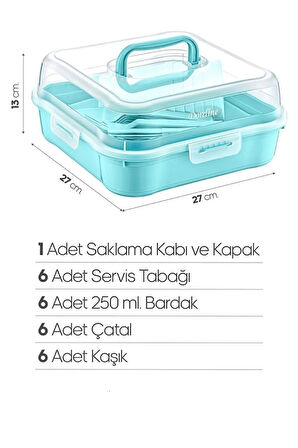 Tilbe Home 6 Kişilik Piknik Seti - Çantalı Piknik Seti 25 Parça Piknik Organizer Kamp Magic Piknik Seti