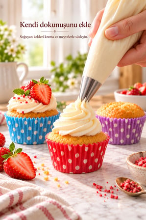 500 Adet Kağıt Kek Kapsülü Desenli Puantiyeli Muffin Kalıbı Cupcake Tek Kullanımlık Tatlı Sunum Kab