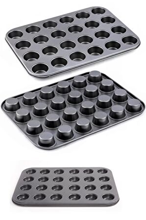 Muffin Kalıbı 24'lü Mini Cupcake Fırın Kapsülü Kek Browni Kekstra Kurabiye Kalıbı Muffin Baking Pan