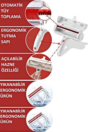 Kedi Köpek Evcil Hayvan Tüy Temizleyici Kıl Toz Toplayıcı Hazneli Elbise Halı Yatak Temizleme