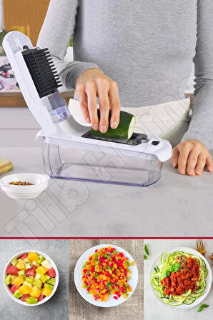 Vegetable Chooper Pro Rende Sebze Soğan Küp Doğrayıcı Dilimleyici Spiral Kesici Dicer Rende Seti