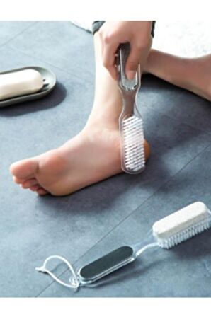 Fırçalı Topuk Taşı 4 Step Pedicure Paddle topuk ponza taşı 4 farklı kullanım tek ürün