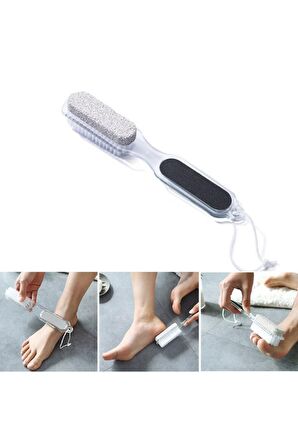 Fırçalı Topuk Taşı 4 Step Pedicure Paddle topuk ponza taşı 4 farklı kullanım tek ürün