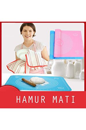 Silikon Hamur Açma Matı Ölçekli Hamur Açma Altlığı 45*65 cm