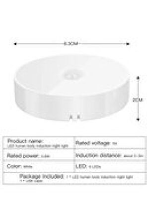 Hareket Sensörlü Usb Şarjlı Led Işık Lamba