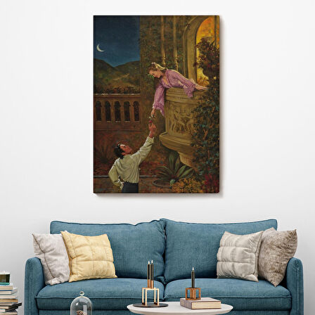 Sevgilisine Çiçek Veren Kadın Duvar Tablosu-6241