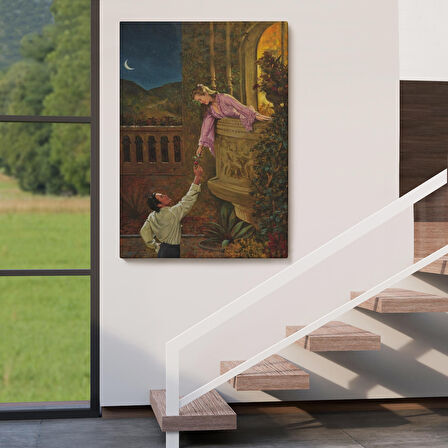 Sevgilisine Çiçek Veren Kadın Duvar Tablosu-6241