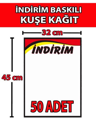 Market İndirim Afişi Kuşe Kağıt 32x45 cm 50 li Pk.