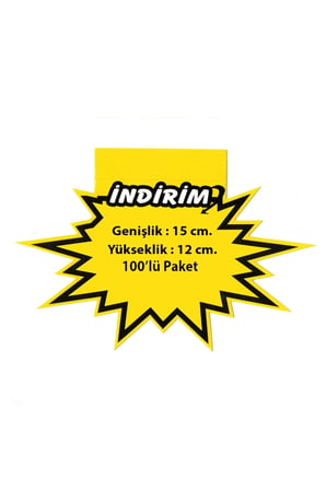 Raf Önü Rafa Geçmeli İndirim Baskılı Yıldızlı Fiyat Etiketi 15x12 cm.100 Ad.