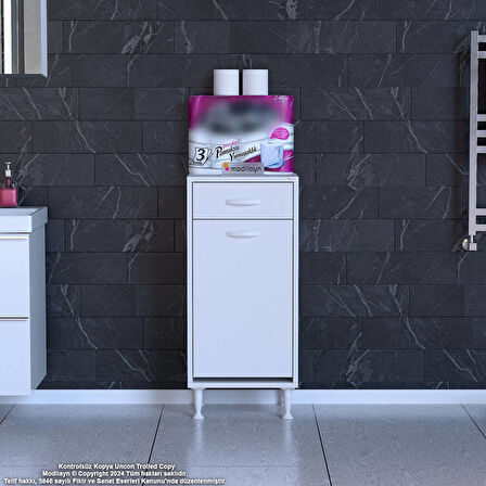 Modilayn EMİR 50 x 88 x 32,5 cm 1 Göz Sepetli kirli çamaşır banyo dolabı piratik çok foksiyonlu düzenleyici dolap