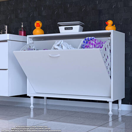 Modilayn SÖKE Banyo İçin Sihirli Kutu 90x75x32,5 cm’ lik 3 Göz Sepet Hazneli  Mini Banyo Dolabı