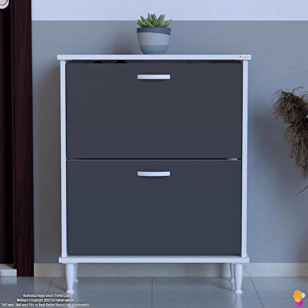 Modilayn UMAY Kapı Önü 72 x 90 x 25,5 cm’ lik 2 Düşer Kapak 4 Göz Bölmeli Ayakkabılık