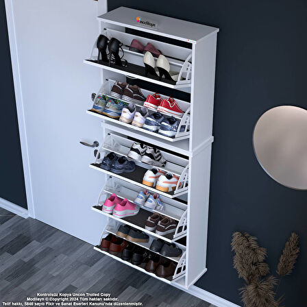 Modilayn VARBİ UMAY' 2 Li Asma Antre 72x 193x 26 cm 5 Düşer Kapak 10 GözAyakkabılık