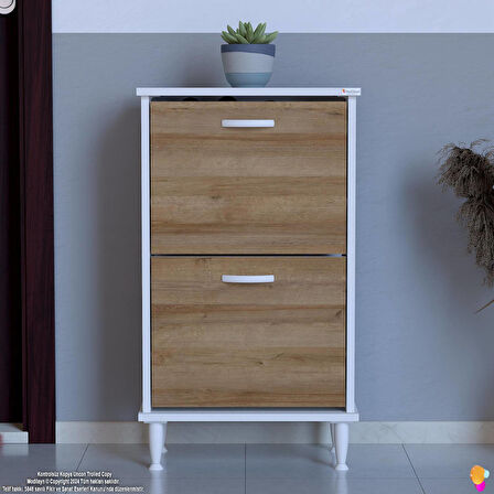 Modilayn UMAY Kapı Önü 52x90x25, 5 cm’ lik 2 Düşer Kapak 4 Göz Bölmeli Ayakkabılık