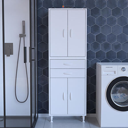 Modilayn TRENDLİNE NEWYORK 54 x 183,5 x 32,5 cm 4 Kapaklı 2 Çekmeceli 5 Bölmeli Çok Amaçlı Dolap