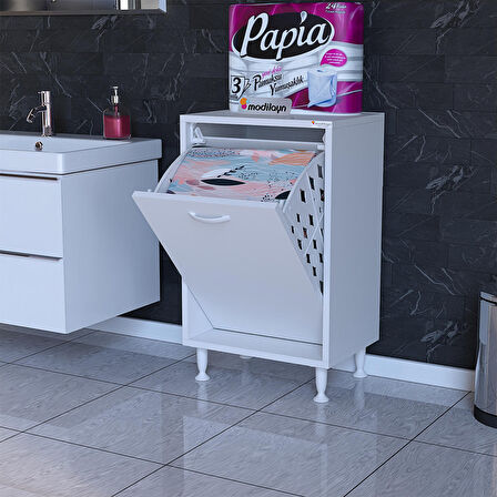 Modilayn SÖKE 50x75x32,5 cm Kirli Çamaşır Sepetli Banyo Dolabı