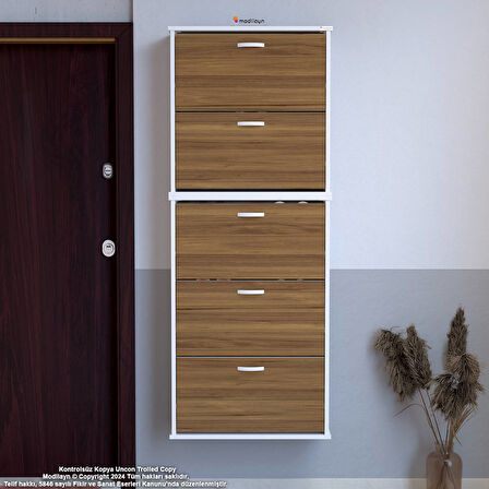 Modilayn VARBİ UMAY' 2 Li Asma Kapı Önü 52x181x26 cm’ lik 5 Düşer Kapak 10 Göz Ayakkabılık